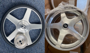 custom billet wheel with steering wheel